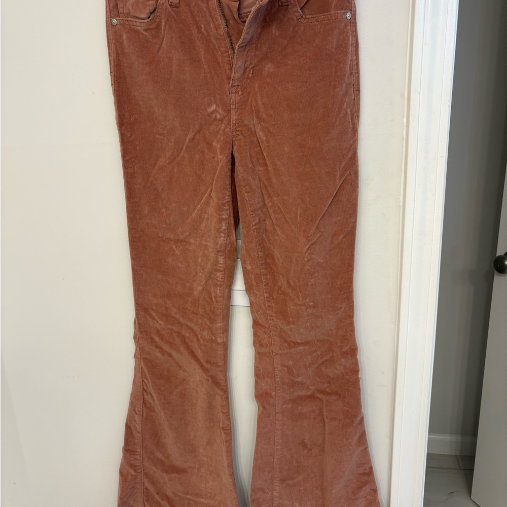 Altar'd State Corduroy Flare Pants in Dusty Rose